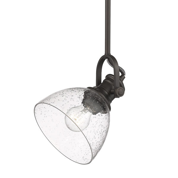 Hines Rubbed Bronze Seeded Glass Seven-Inch One-Light Mini Pendant, image 3